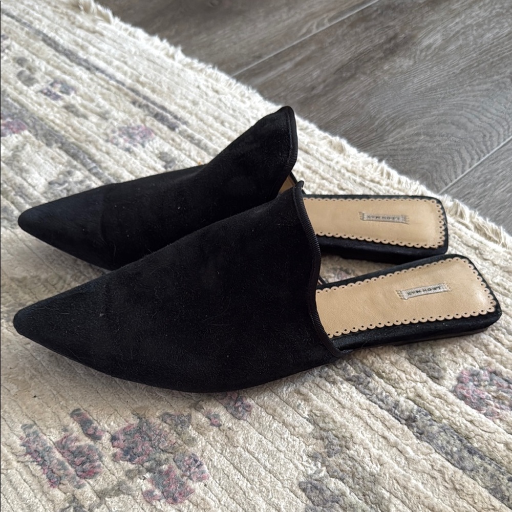 Black Suede Women's Mules Leon Max
